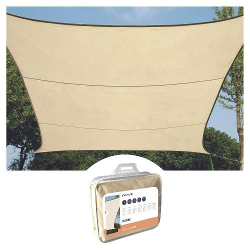Perel SONNENSEGEL - QUADRATISCH - 5 x 5 m - FARBE: CREMEWEIß