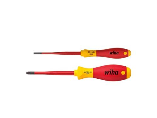 WIHA Schraubendreher Set SoftFinish® electric slimFix Schlitz, PlusMinus/Pozidriv 2-tlg. in Blister (36333)