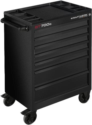 Kraftwerk Werkstattwagen BT700s 7 Schubladen schwarz, leer