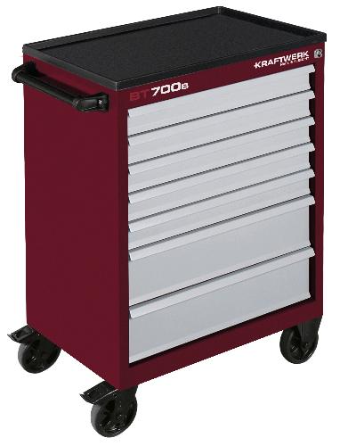 Kraftwerk Werkstattwagen BT700s 60/40 7 Schubladen rot-grau, leer