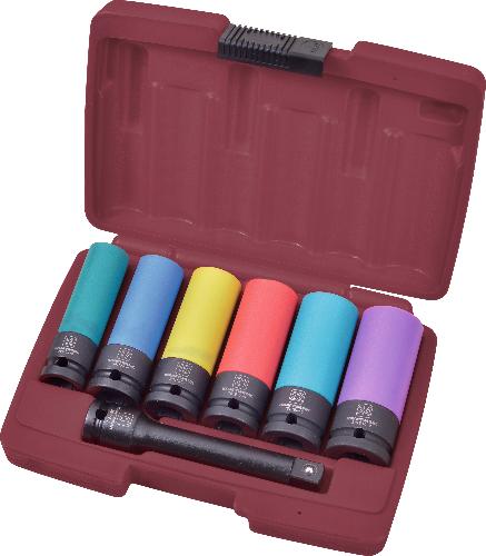 Kraftwerk 7-t. Alufelgen-Schlagstecknuss-Satz 1/2"