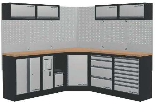 Kraftwerk MOBILIO 5er Kompakt-Kombi mit Lochwand, Buche Multiplex