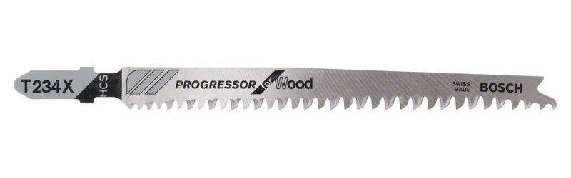 Bosch Stichsägeblatt T 234 X Progressor for Wood, 5er-Pack