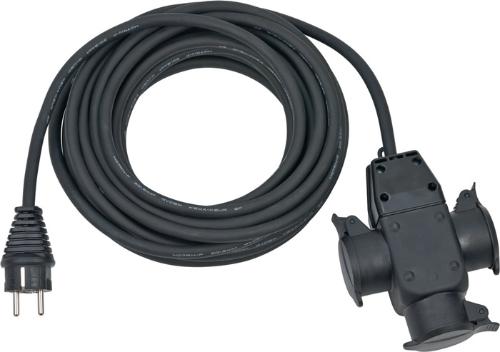 brennenstuhl Schutzkontaktverlängerung 230 V 3 x 1,5 mm² 10 m H07RN-F schwarz IP44
