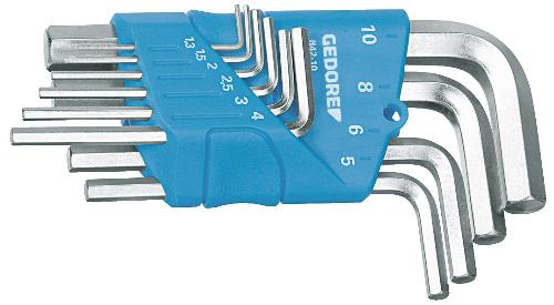 GEDORE H 42-10 Winkelschraubendreher-Satz im Halter 10-teilig 1,3-10 mm