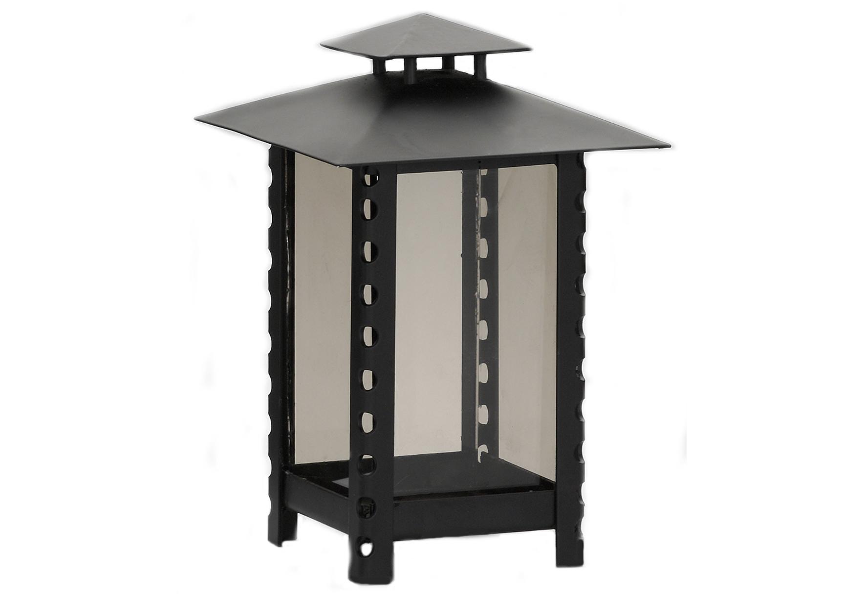 Metallwarenfabrik Moll Grablaterne Metall lackiert mit Parolglas bronzefarben 14x14x23cm schwarz