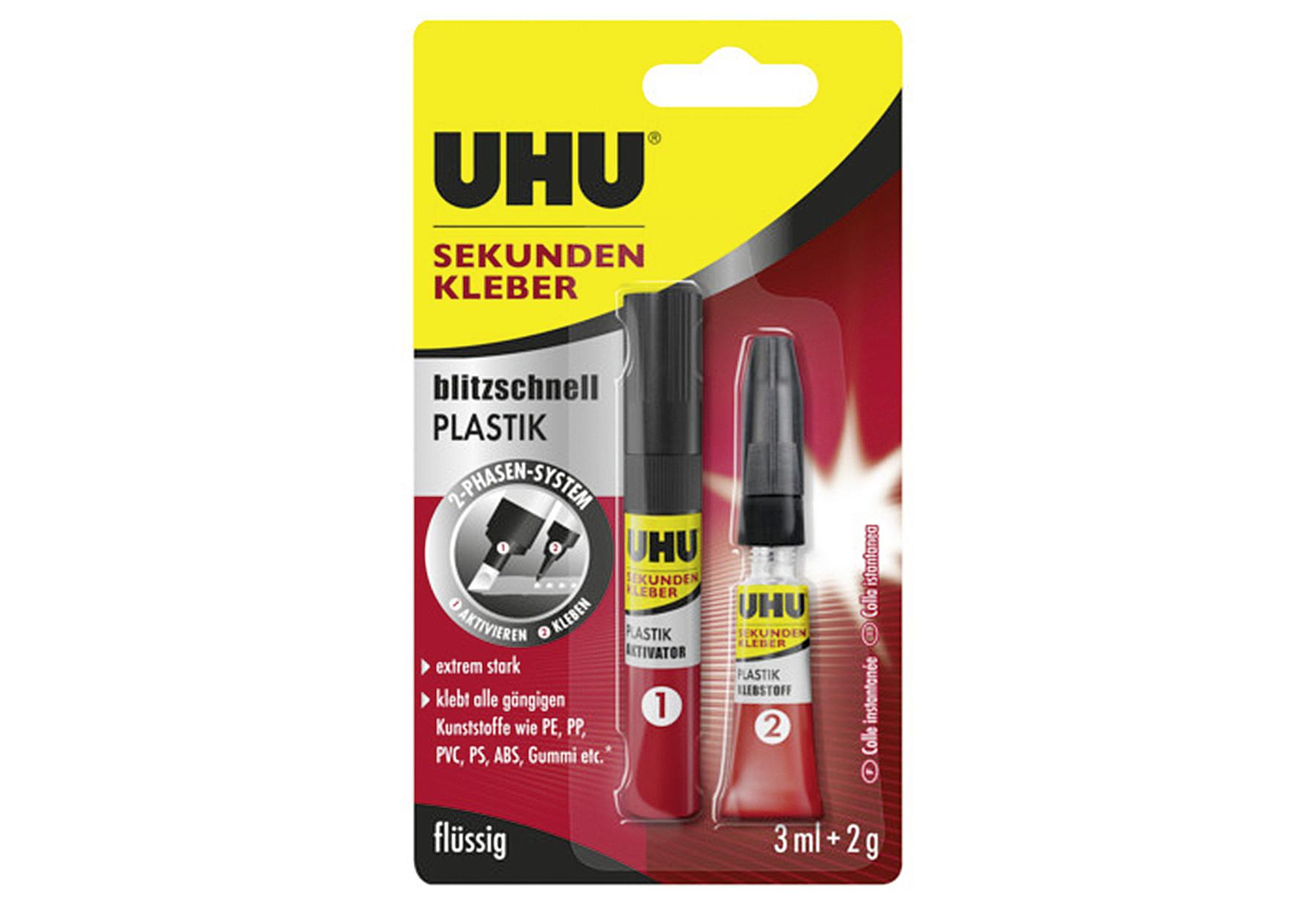 UHU Sekundenkleber Plastik 2g+3ml
