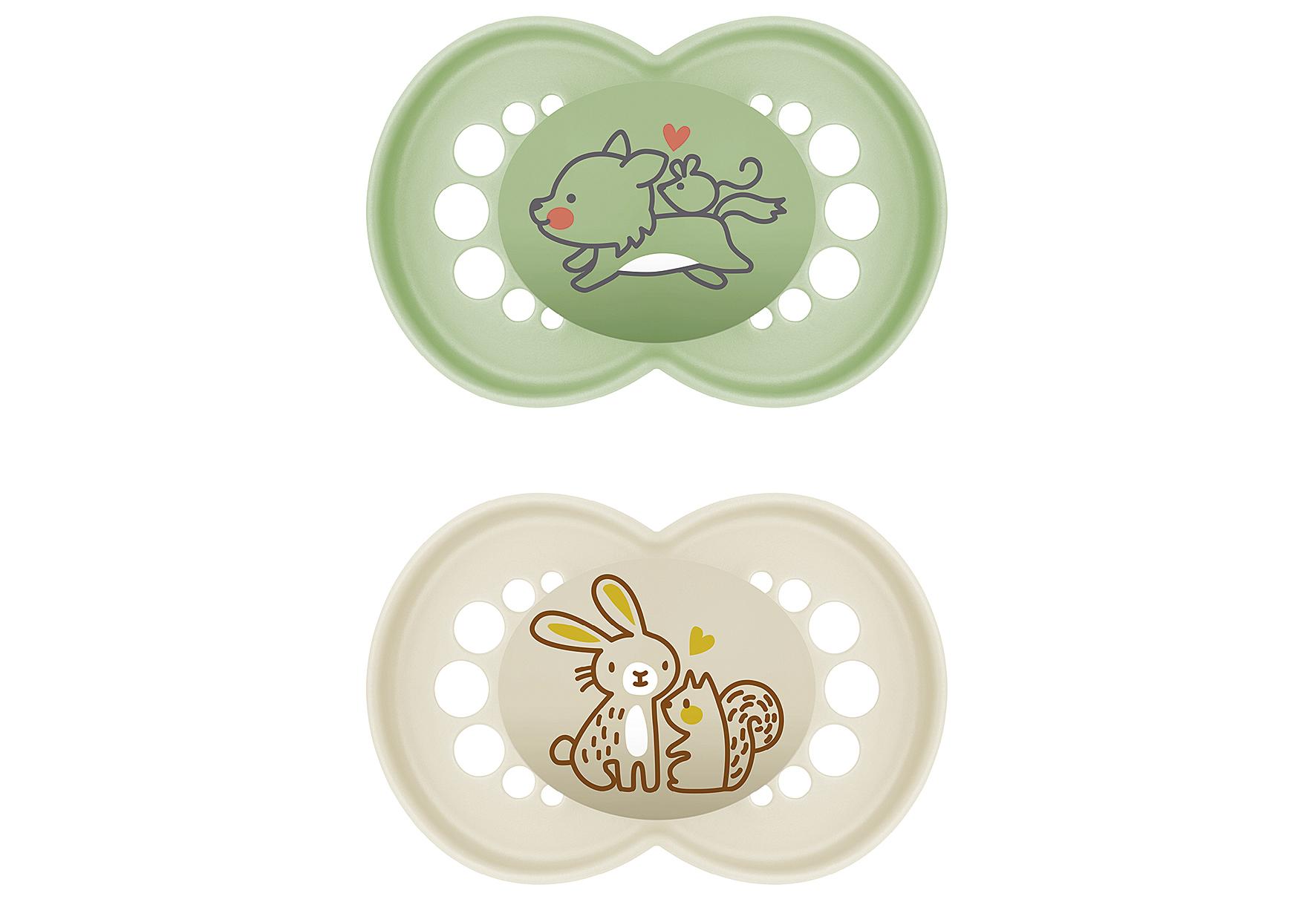 MAM Schnuller Original Pure Latex uni "Wolf / Hase" 2er Set