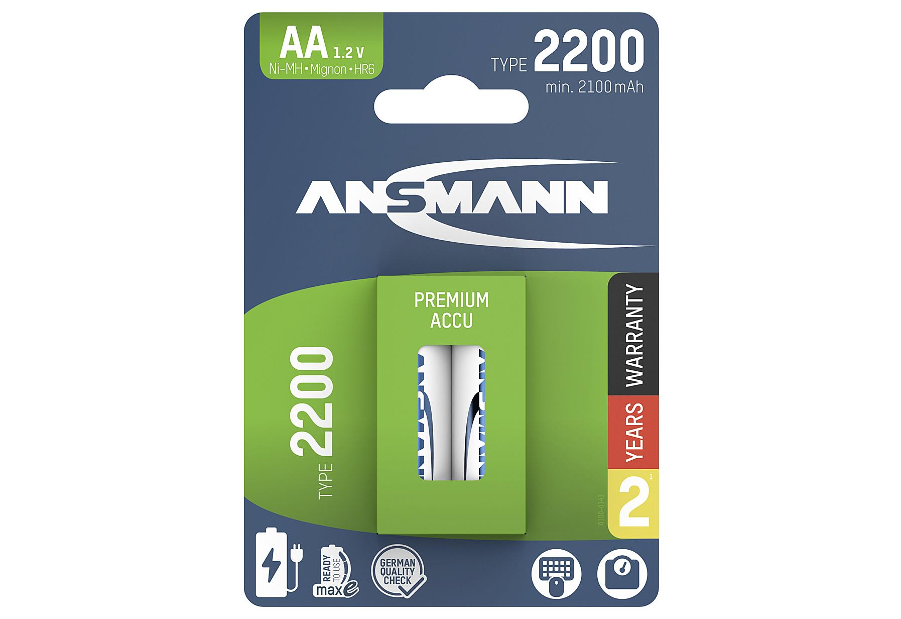 ANSMANN Akku MaxE 2Mign.a.K. 2,1A 2er