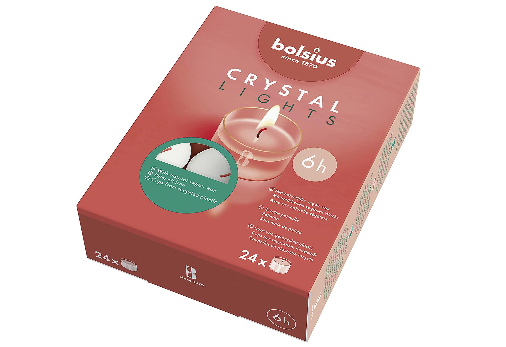 bolsius Teelichte "Crystal Lights" 24er Pack