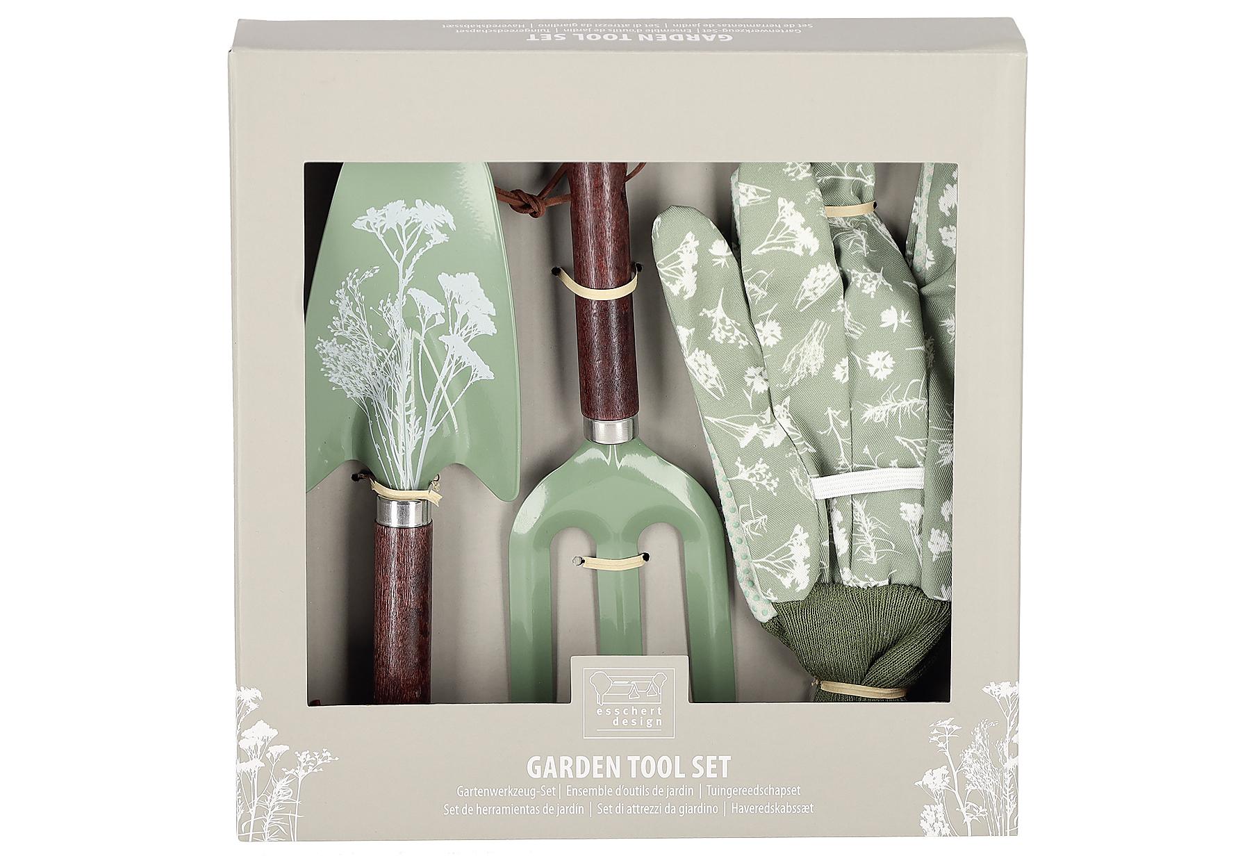 Esschert Design Gartengeräte / Handschuhe im Set 3fach sortiert