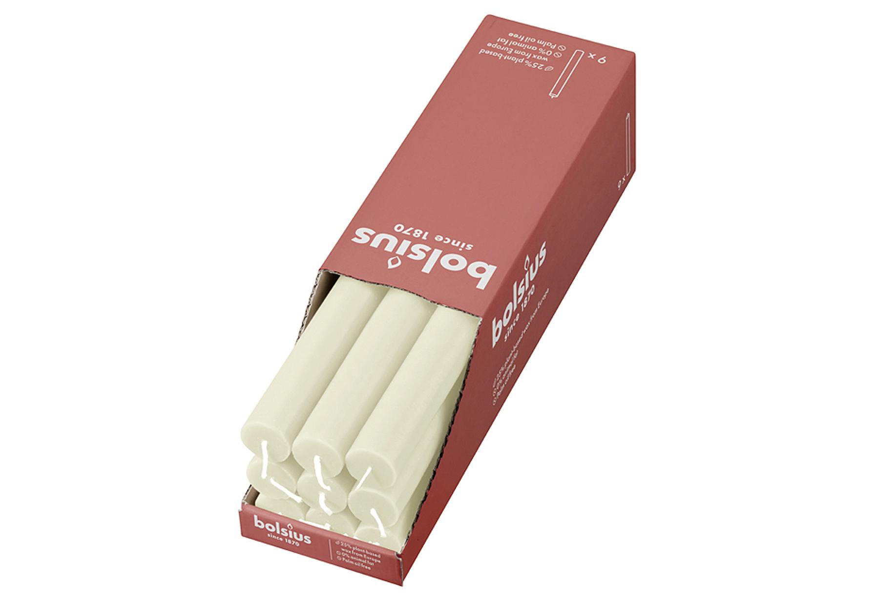 bolsius Leuchterkerzen "Rustik" 9er Karton