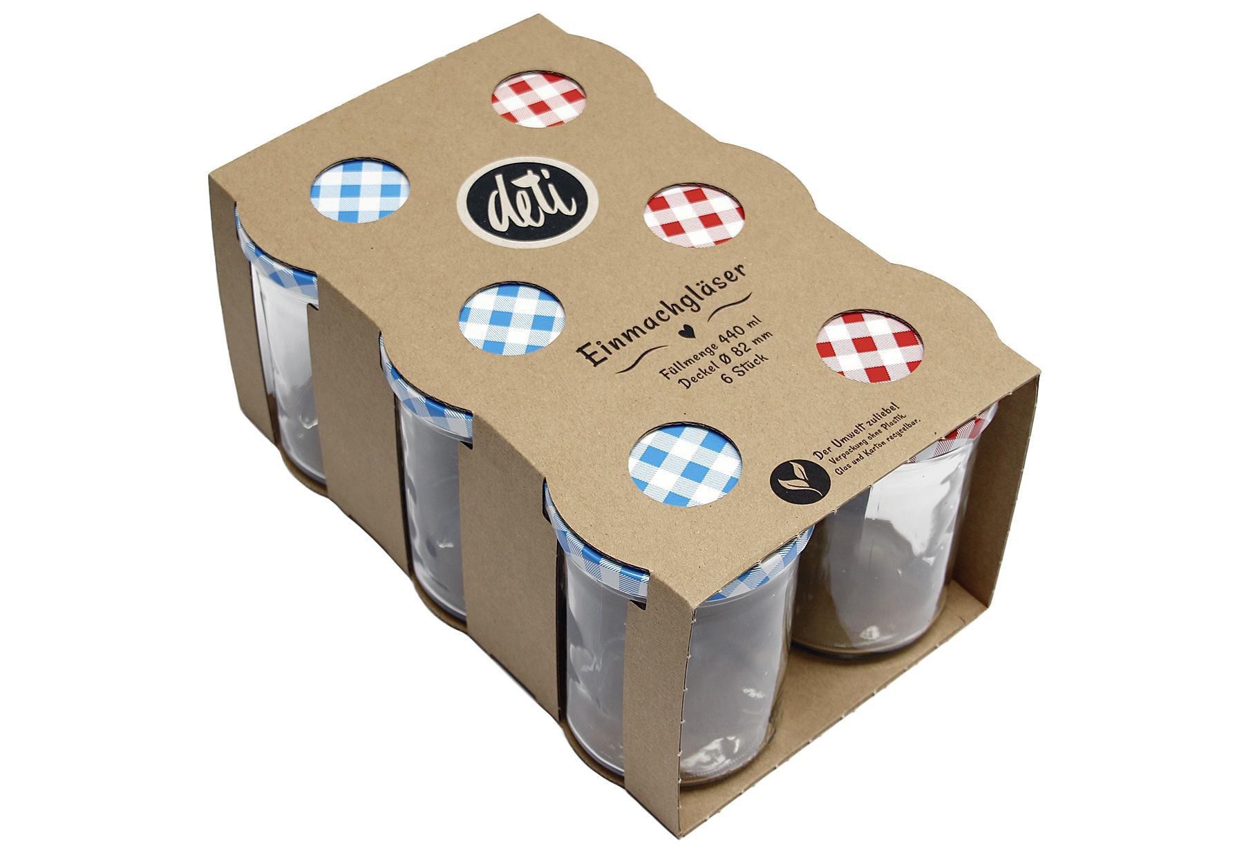 deti Einmachgläser 6-er Tray farblich sortiert