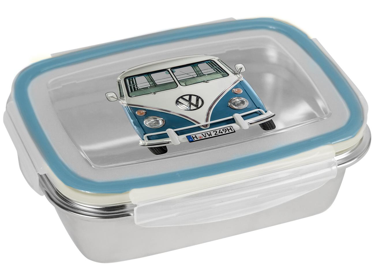 GEDA LABELS Brotdose VW Bulli Edelstahl blau 850ml