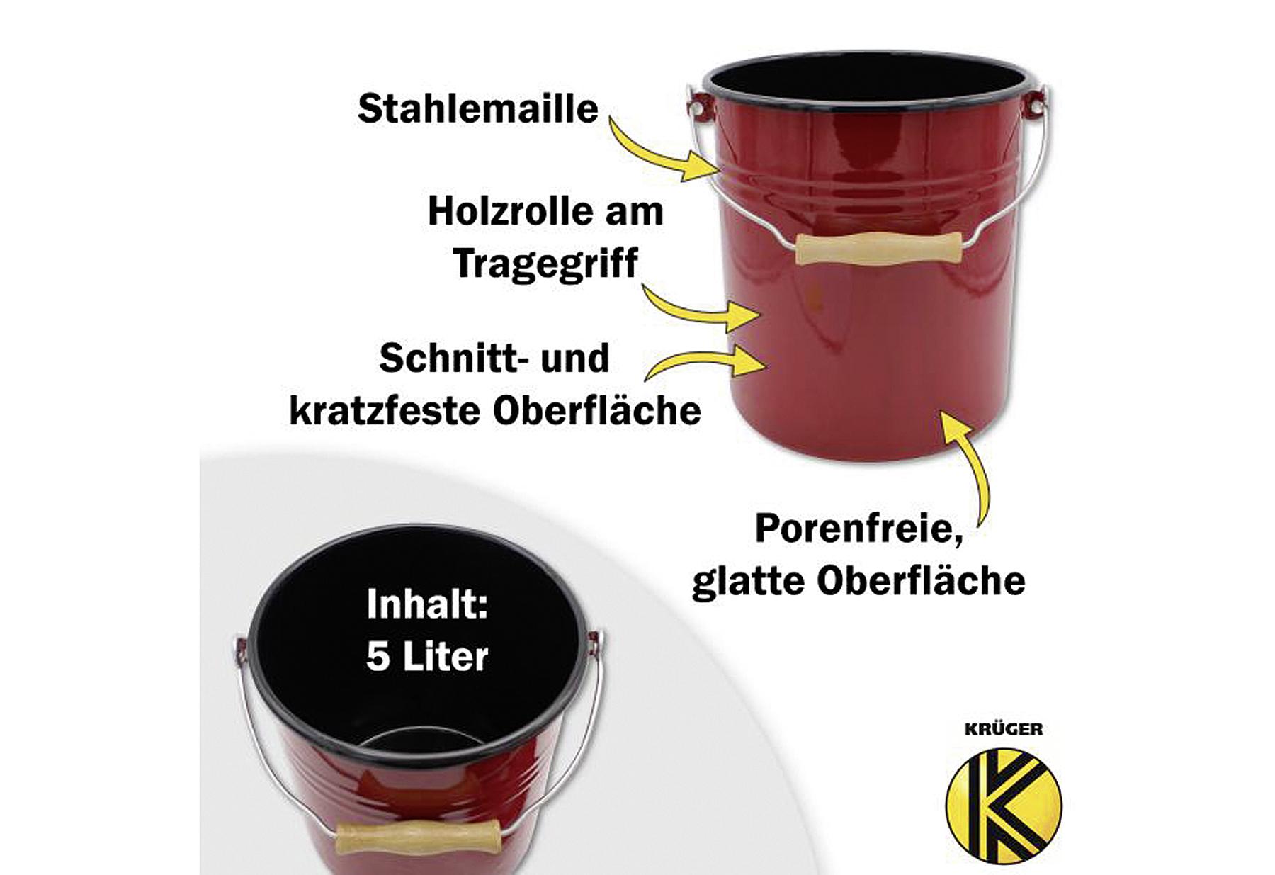 Karl Krüger Emaille Mülleimer mit Deckel