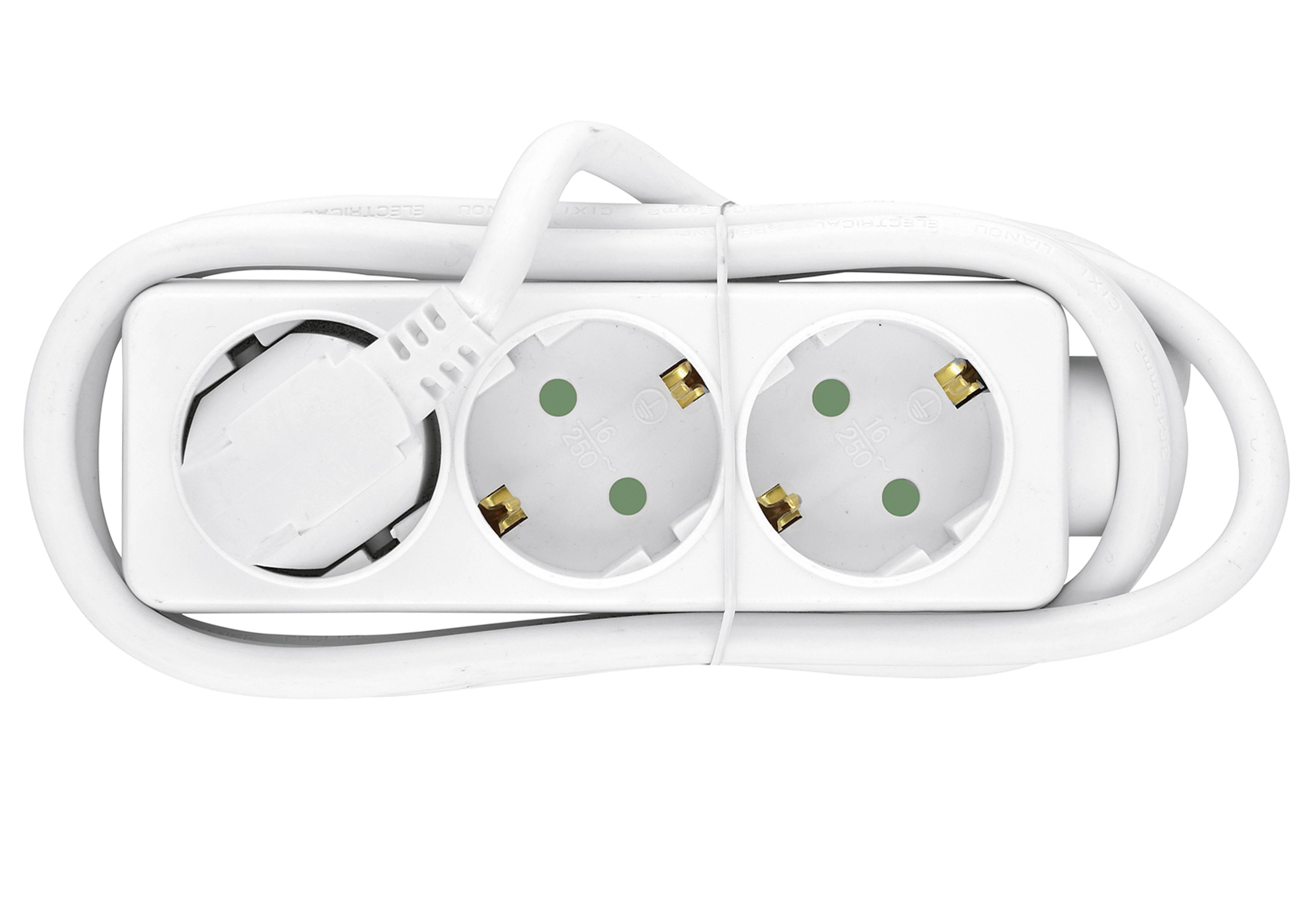 Heitech Tischsteckdose ohne Schalter 3fach