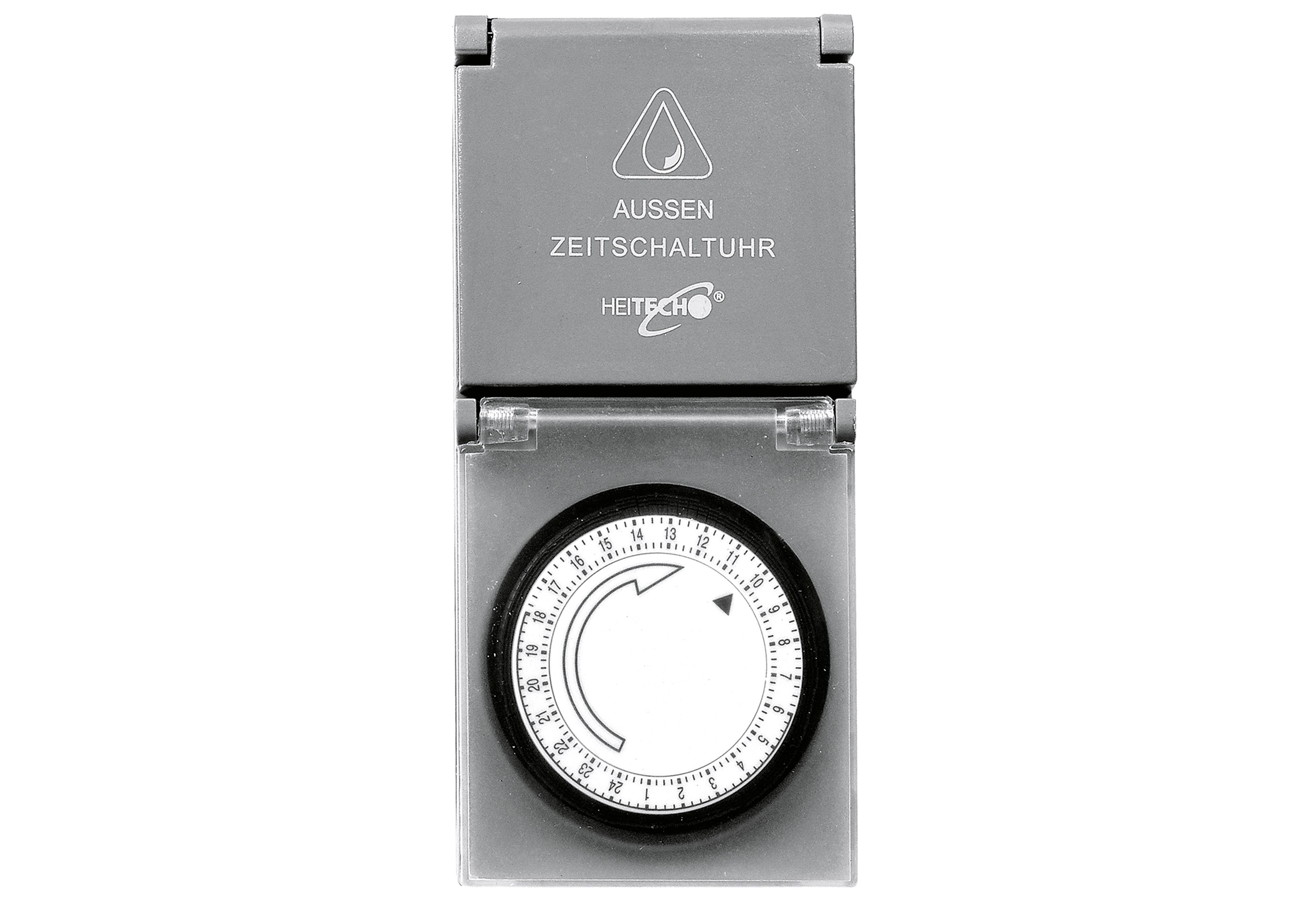 Heitech Zeitschaltuhr mit Klappdeckel mechanisch