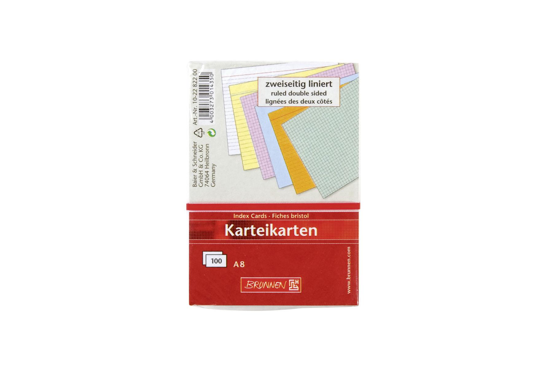 Brunnen Karteikarten A 8 liniert 100St
