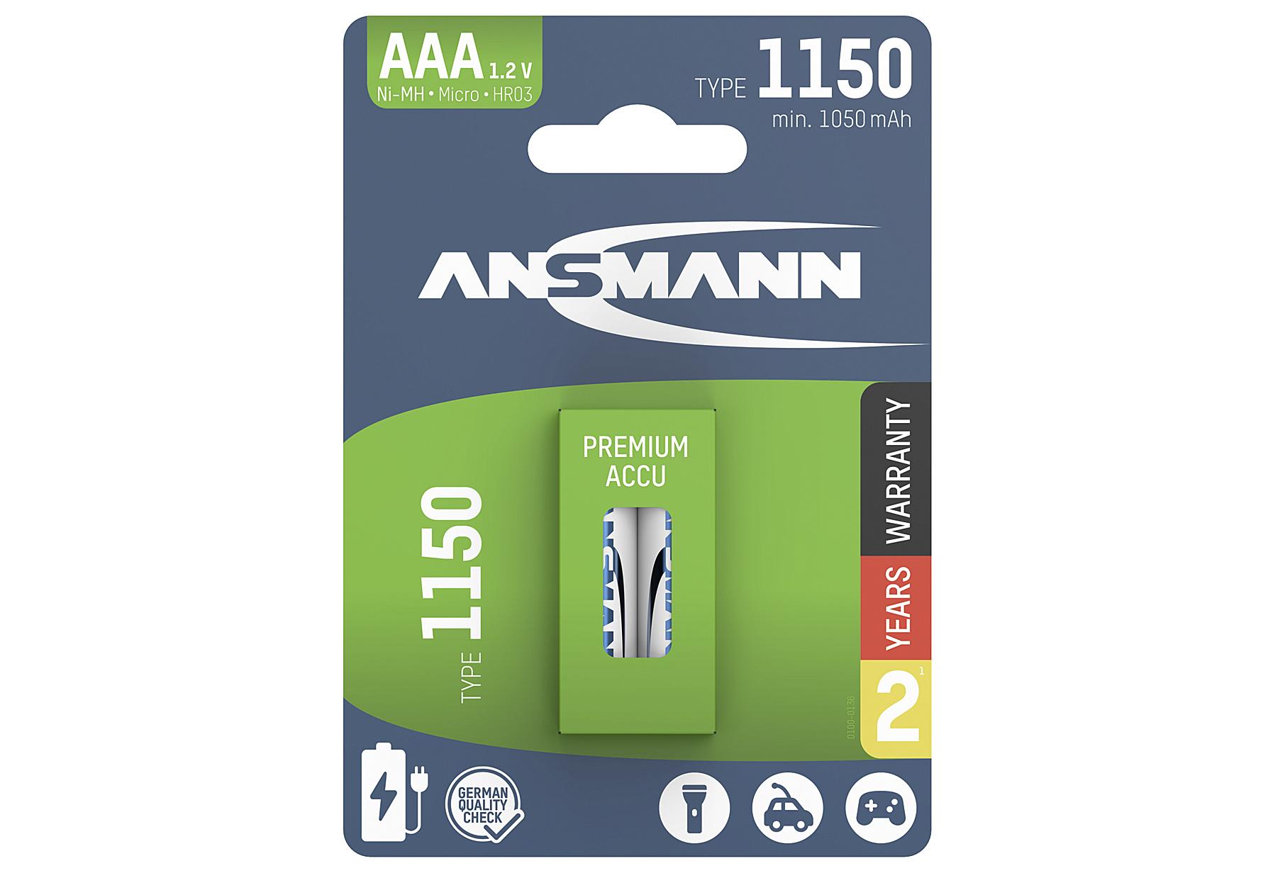 ANSMANN Akku NimH Micro 1.1A 2er