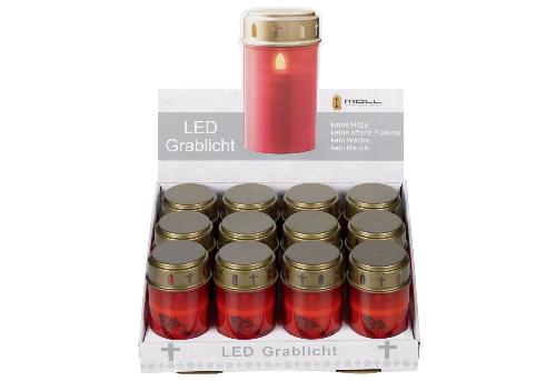 Metallwarenfabrik Moll LED Grablicht, batteriebetrieben, rot