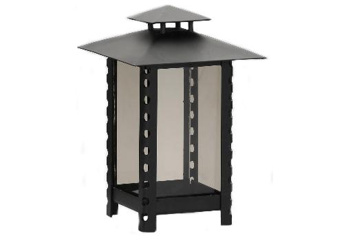 Metallwarenfabrik Moll Grablaterne Metall lackiert mit Parolglas bronzefarben 14x14x23cm schwarz