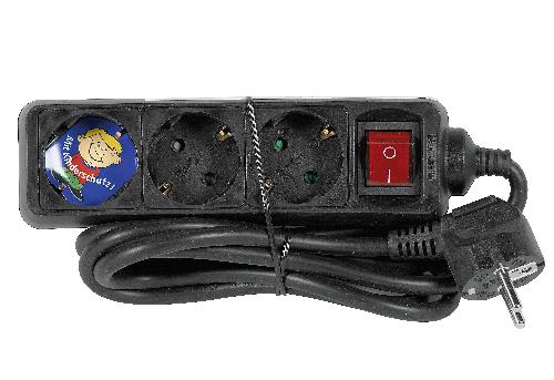 REV Ritter Schutzkontakt-Tischsteckdose 3fach schwarz m. Schalter