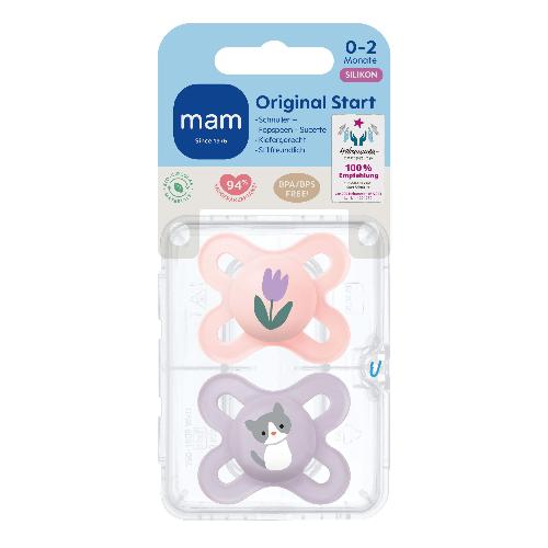 MAM Original Start Silikon 0-2 "Tulpe/Katze" 2 Stück