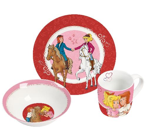 GEDA LABELS Frühstücksset Porzellan "Bibi+Tina" 3-teilig