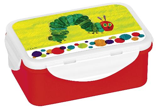 GEDA LABELS Brotdose Raupe Nimmersatt rot/grün