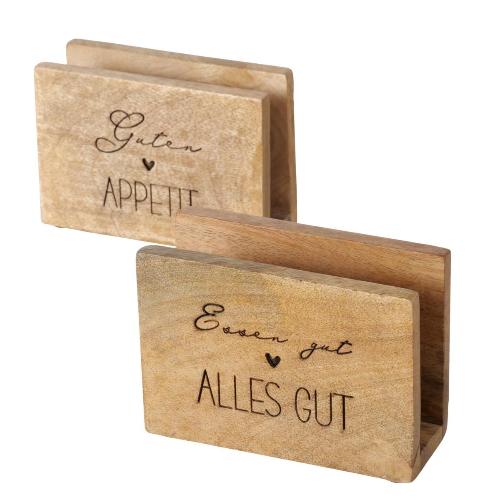 Boltze Serviettenhalter "Appetit Mango Spruch" sortiert