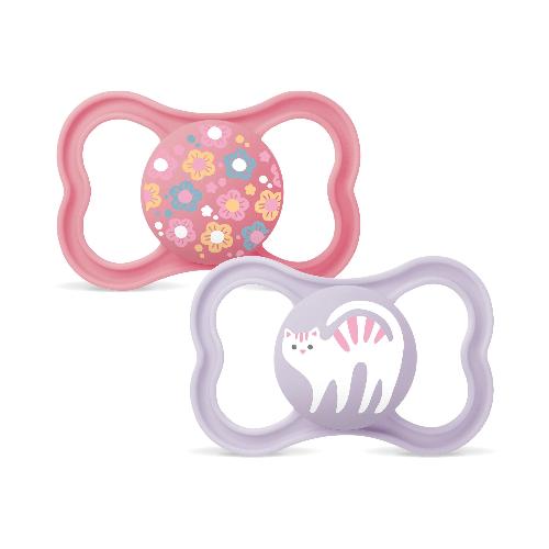 MAM Supreme Silikon 16+ "Blumen/Katze" 2 Stück