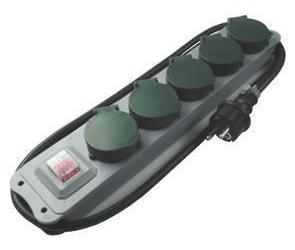 REV Ritter Steckdosenleiste 5fach mit Deckel für den Einsatz im Freien