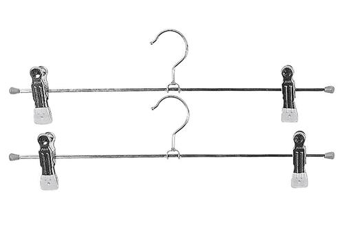 mawa Klemm-Hosenbügel Superclip Metall mit 2 Clips 40cm silber 2er Pack