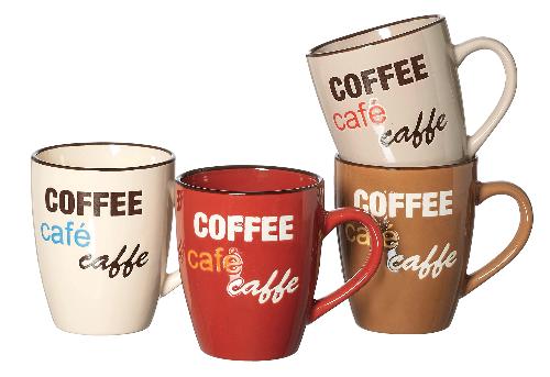 Ritzenhoff & Breker Jumbokaffeebecher 'Coffee talk' 4fach sortiert