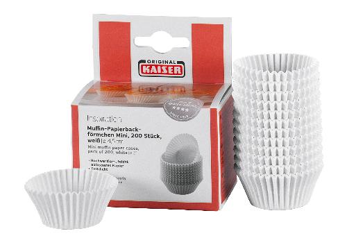 KAISER Mini-Muffin-Papierbackförmchen weiß 200St.