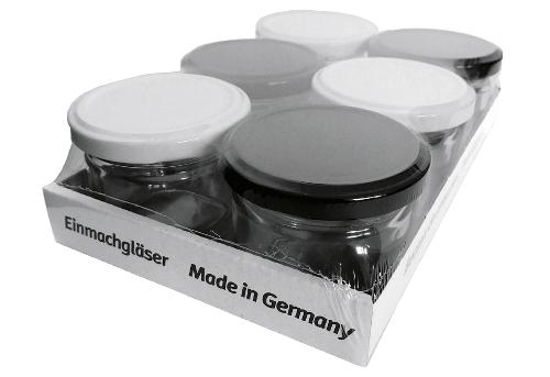 deti Einmachgläser 6-er Tray farblich sortiert