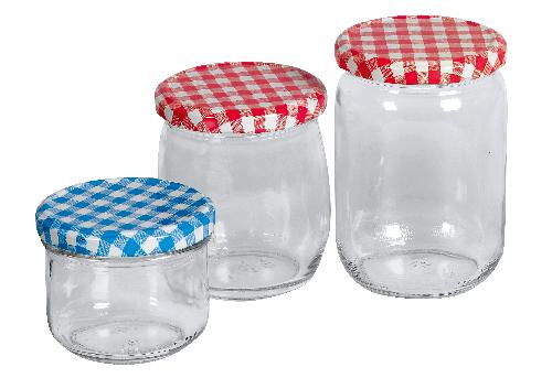 EmSy Schraubdeckelglas mit 82mm TO-Deckel kariert 540 ml 6er Pack