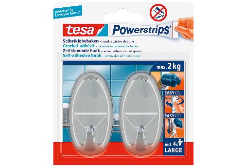 tesa Powerstrips large oval chrom