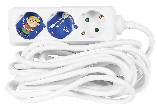 REV Ritter Schutzkontakt-Tischsteckdose 5m Zuleitung 3fach weiss