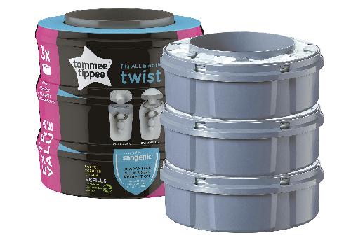Tommee Tippee Nachfüllkassette Twist&Click + Sangenic Tec Windeleimer 3er Set