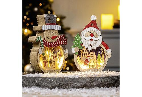 HI LED Holzfigur 2fach sortiert 5 LED