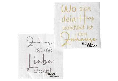 Boltze Lunch Serviette "Zuhause" 20er Pack