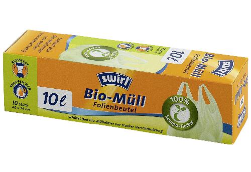 swirl Abfallbeutel Biofolie mit Griff 10l Pack Rolle mit 10 Stück
