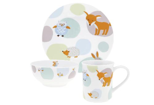 PURESIGNS Kinder-Geschirrset "Woody" 3-teilig