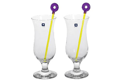 Leonardo Cocktailgläser-Set Hurricane Bar 4teilig mit 2 Cocktailpickern