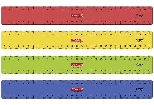 Brunnen Lineal 30 cm Flexi farb.sort.