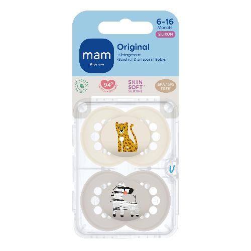 MAM Original matt Silikon 6-16 "Leopard/Zebra" 2 Stück