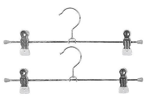 mawa Klemm-Hosenbügel Clip Metall mit 2 Clips 35cm silber 2er Pack