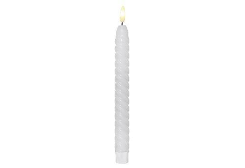 Star Trading LED-Echtwachs-Leuchterkerze "Flamme Swirl Antique" 2er Set