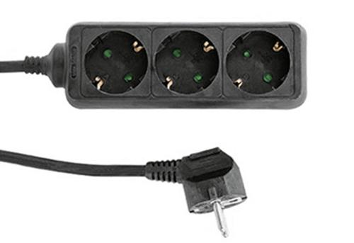 REV Ritter Schutzkontakt-Tischsteckdose 3fach schwarz